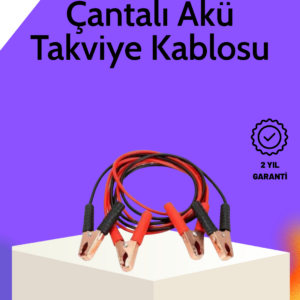 Akü Takviye Kablosu 1200A İzoleli Büyük Maşalı 2m Dayanıklı