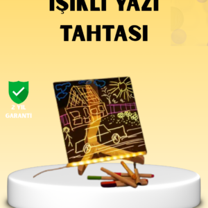 LED Işıklı Akrilik Yazı Tahtası Renkli Kalem Setiyle
