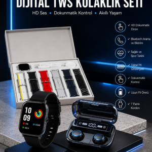 Yeni Model Akıllı Saat ve Kulaklık Kampanyası Nabızz Ölçer Bluetooth Bağlantılı Uzun Pil Ömrü