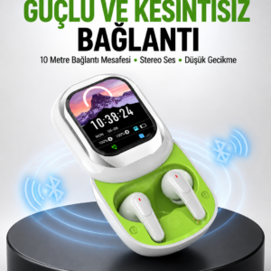 Kayar Kapaklı Şarj Kutusu Ve Dokunmatik Ekranlı Bluetooth Stereo Kulaklık