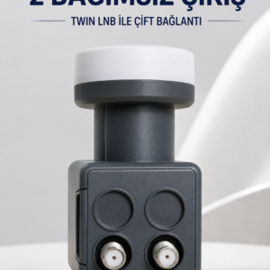 Çift Çıkışlı Twin LNB 4K Ultra HD Uyumlu Ku Band Uydu Anten Başlığı 0.1 dB