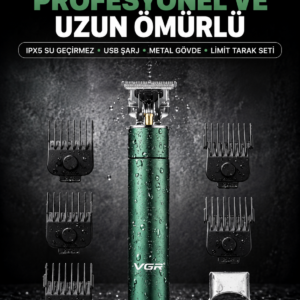 4 Limit Taraklı IPX5 Su Geçirmez Saç Kesme Makinesi