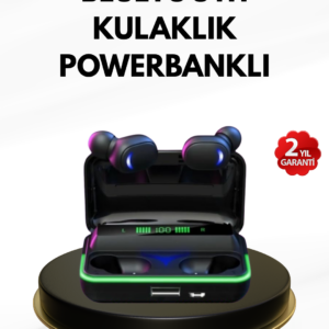 E10 Kablosuz Bluetooth Kulaklık – 3D Ses, Powerbank Şarj Kutusu