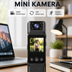 180 Derece Dönebilen Mini Kamera Full HD TFT Ekran Hareket Sensörlü (Kopya)