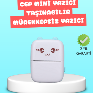 Mini Termal Yazıcı Kablosuz Taşınabilir Bluetooth Bağlantılı 200 DPI