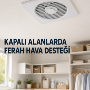 150 mm Havalandırma Aspiratörü 20,8 x 20,8 cm 320 m³/h 20 W Duvar ve Tavan Montajlı Fan