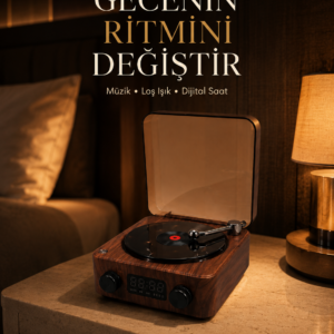 Gece Lambası Bluetooth Hoparlör Dijital Saat Çok Fonksiyonlu Su Dalgası Işıklı