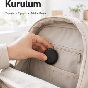Mini Akıllı Takip Cihazı 2 Yıl Pil Ömrü Android iOS Uyumlu Çanta Araç Valiz Takip Aparatı