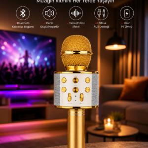 Taşınabilir Bluetooth Karaoke Mikrofon: Hafıza Kart Girişli, Etkileyici Performans