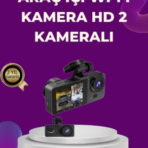 Araç İçi Dikiz Kamerası Sürüş Kaydedici 3 Lensli DVR Kamera