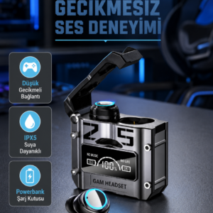 Powerbank Özellikli Bluetooth Kulaklık – Ergonomik, Suya Dayanıklı