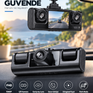 Çift Kameralı 1080P Full HD Araç Kayıt Kamerası