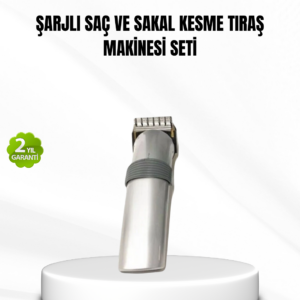 Şarjlı Saç ve Sakal Kesme Makinesi – Paslanmaz Çelik Bıçak, Ayarlanabilir Başlık