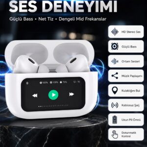 Dokunmatik Ekranlı Bluetooth Kulaklık TWS İOS Android Tüm Telefonlara Uyumlu Kulaklık Yeni Nesil