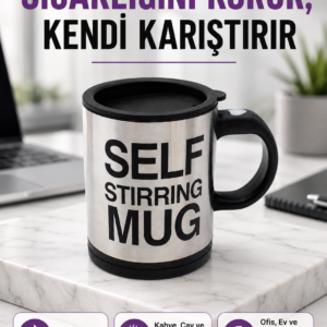 Pratik ve Dayanıklı Termos Kupa | Tek Tuşla Otomatik Karıştırma