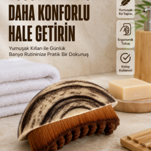 Yumuşak Kıllı Masaj Fırçası Vücut Temizleme Banyo Fırçası Ergonomik Tasarım