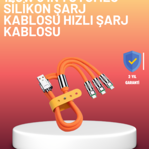 Çinko Alaşımlı Uçlu 120 W Şarj Kablosu – Dolaşmaya Dayanıklı 1,2 m USB Kablo