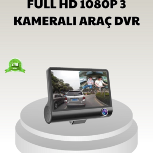 Araç DVR Kamerası 3’lü 170° Geniş Açılı Full HD ve Park Destekli