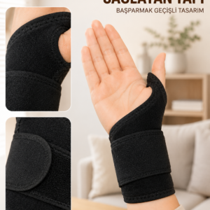 Ayarlanabilir El Bilek Bandajı Başparmak Geçişli Bilek Desteği Günlük ve Spor Kullanım