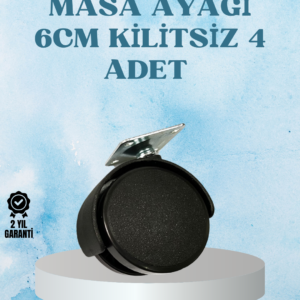 Kilitsiz Mobilya Tekerleği 6 cm 4 Adet Dayanıklı Tasarım