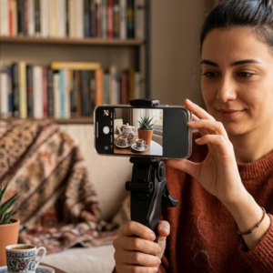 Masaüstü Telefon Tripodu Katlanabilir Telefon Tutucu Video Çekim Standı