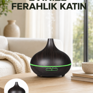 7 Renk Işıklı Ultrasonik Hava Difüzörü – Sessiz ve Güvenli Kullanım Yeni Nesil