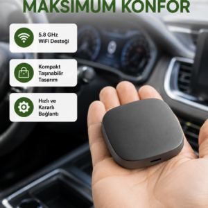 Android Auto Kablosuz Dönüştürücü Hızlı Eşleşme ve Sesli Asistan Destekli Yeni Nesil