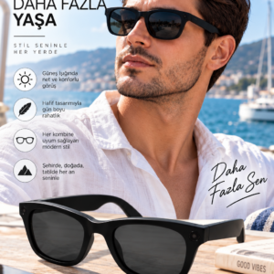 Kameralı Akıllı Güneş Gözlüğü Smart Glasses Anı Kaydetme