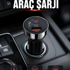 PD 30W Çift USB-C Araç Şarj Cihazı 60W Hızlı Şarj Adaptörü