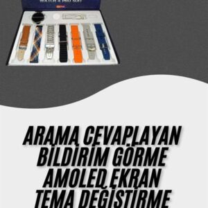 Akıllı Saat Çoklu Kordon Seçenekli Dokunmatik Ekran Nabız Sensörlü
