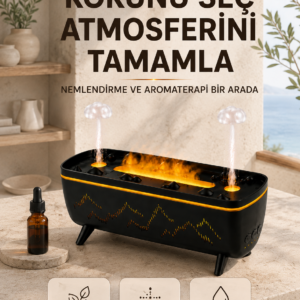 Uzaktan Kumandalı Hava Nemlendirici Aromaterapi Difüzörü 2 4 8 Saat Zamanlayıcılı Siyah