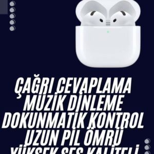Bluetooth Kulaklık Beyaz Çağrı Cevaplama Dokunmatik Kontrol Kablosuz