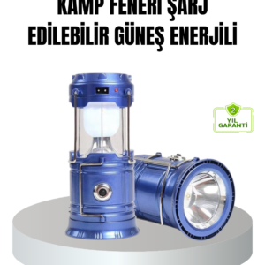 Güneş Enerjili Kamp Lambası Şarjlı Taşınabilir Kompakt Açık Hava Işığı