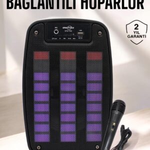 Bluetooth Hoparlör RGB Işıklı USB SD Kart Girişli Taşınabilir