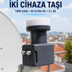 Twin LNB Çift Çıkışlı Uydu Anten LNB 4K Ultra HD Ku Band 0.1 dB