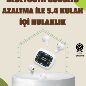 Bluetooth 5.4 Teknolojili Kablosuz Kulaklık LED Göstergeli