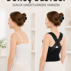 Postür Dik Duruş Korsesi Sırt Destekli Ayarlanabilir Lastikli Bel Korsesi