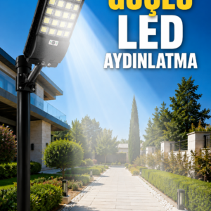 Hareket Sensörlü Solar LED Aydınlatma 3 Modlu Uzaktan Kumandalı Bahçe Lambası