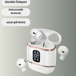 Bluetooth 5.3 Kulaklık – 4 Adet, Çift Kulaklıklı, Dijital Göstergeli, ANC + ENC