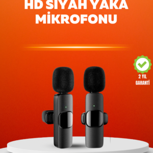 Çift Mikrofonlu Kablosuz Kayıt Seti iPhone Uyumlu Mini Mikrofon