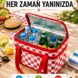 Alüminyum Folyo İç Yüzeyli Termos Çanta Kamp Plaj Market ve Piknik Çantası