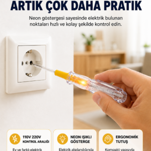 110-220V Elektrik Test Kalemi Korozyona Dayanıklı Nikel Kaplamalı