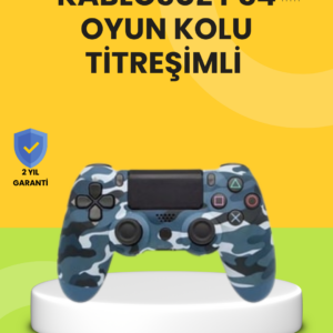 PS4 Uyumlu Kablosuz Oyun Kolu Ergonomik Çift Titreşimli