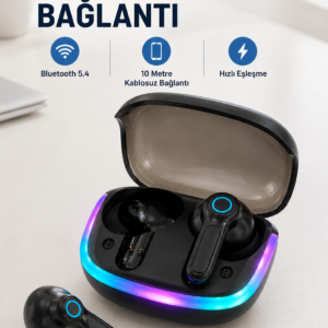 WS Bluetooth Kulaklık Quad ENC HD Voice 500mAh Şarj Kutulu Kablosuz Kulaklık