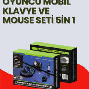 Mobil Uyumlu Klavye Mouse Seti – PUBG ve FPS Oyunları İçin 5'i 1 Arada Oyun Kiti