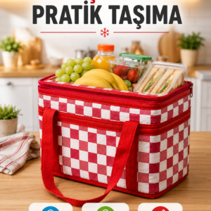 Isı Yalıtımlı Termos Piknik Çantası Geniş Hacimli Soğuk ve Sıcak Taşıma Çantası
