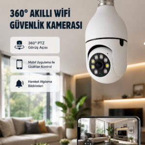 360 Derece Dönebilen Akıllı Duylu Kamera – PTZ, Uzaktan Kontrol, Hareket Algılama