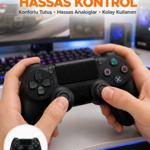 Kablosuz PS4 Oyun Kolu – Çift Titreşimli Motor, Uzun Pil Ömrü ve Hassas Kontrol Yeni Nesil