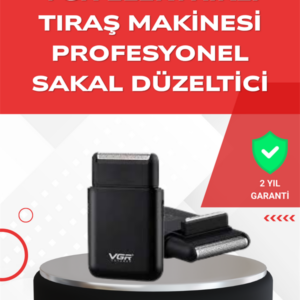 ABS Gövdeli Süper İnce Elektrikli Sakal Kesici – 45 dk Kablosuz Kullanım, Yanak Makası Dahil
