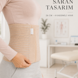 Doğum Sonrası Abdominal Korse 26 cm 4 Kademe Ayarlı Karın Toparlayıcı Korse